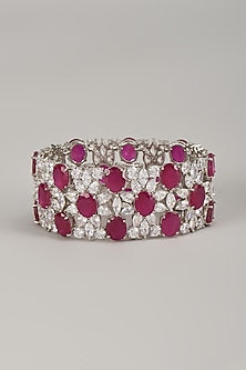 Silver Finish Zircon & Ruby Bracelet