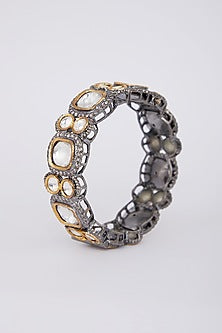 Gold Finish Kundan & Ruby Bangle