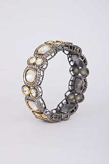 Gold Finish Kundan & Ruby Bangle