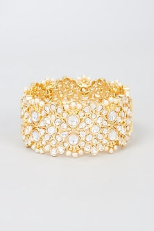 Gold Finish Kundan Polki Bangle