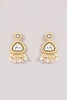 Gold Finish Kundan Polki Necklace Set