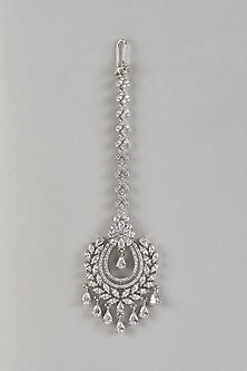 White Finish Zircon Maangtikka