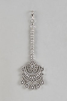 White Finish Zircon Maangtikka