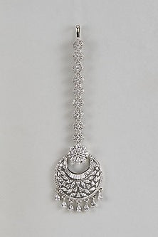 White Finish Zircon Maangtikka