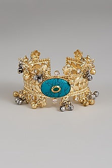 Gold Finish Turquoise Stone Bracelet