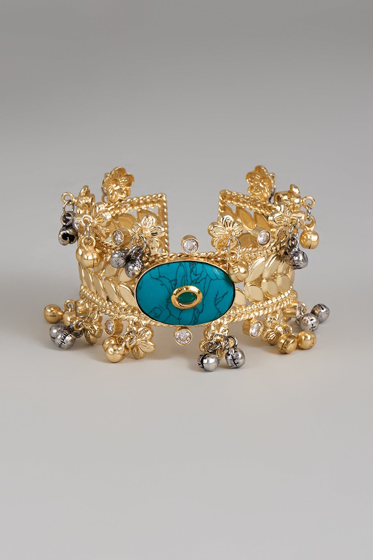 Gold Finish Turquoise Stone Bracelet