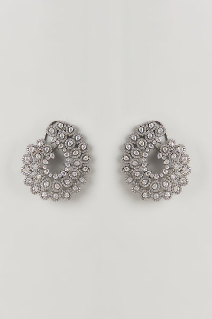 Black Rhodium Finish Zircon Dangler Earrings