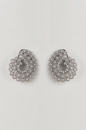 Black Rhodium Finish Zircon Dangler Earrings