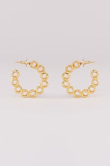 Gold Finish Self Design Hoop Earrings