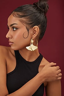 Gold Finish Hoop Earrings