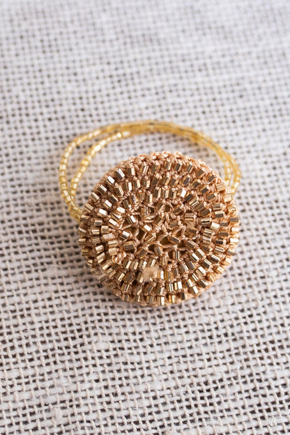 Gold Beaded Napkin Rings