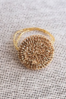 Gold Beaded Napkin Rings