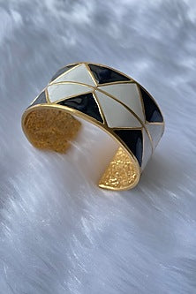 Gold Plated Handcrafted Enameled Cuff