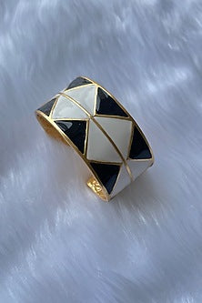 Gold Plated Handcrafted Enameled Cuff
