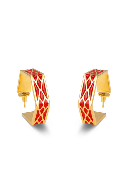 Gold Plated Handcrafted Hoop Earrings