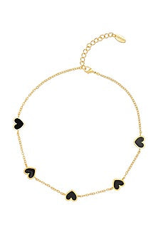 Gold Plated Handcrafted Enameled Heart Necklace