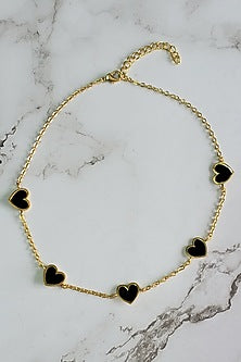 Gold Plated Handcrafted Enameled Heart Necklace