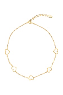Gold Plated Handcrafted Enameled Heart Necklace