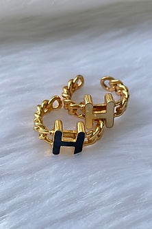 Gold Plated Handcrafted Initial Ring