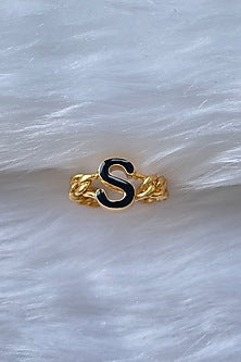 Gold Plated Handcrafted Initial Ring