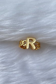 Gold Plated Handcrafted Initial Ring