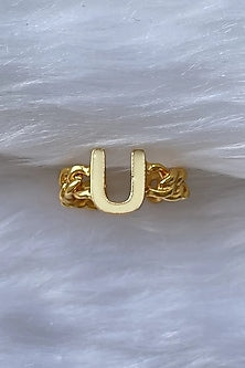 Gold Plated Handcrafted Initial Ring