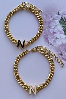 Gold Plated Handcrafted Initial Bracelet