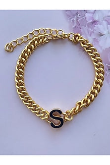 Gold Plated Handcrafted Initial Bracelet