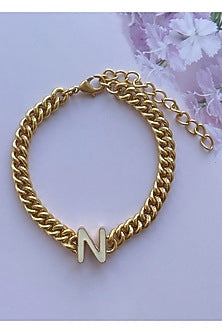 Gold Plated Handcrafted Initial Bracelet