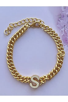 Gold Plated Handcrafted Initial Bracelet