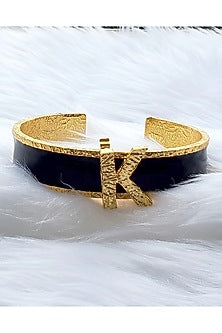 Gold Plated Handcrafted Initial Cuff