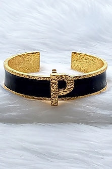 Gold Plated Handcrafted Initial Cuff