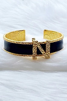 Gold Plated Handcrafted Initial Cuff