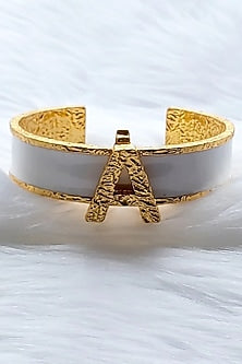 Gold Plated Handcrafted Initial Cuff