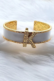 Gold Plated Handcrafted Initial Cuff