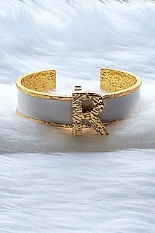 Gold Plated Handcrafted Initial Cuff