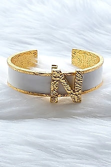 Gold Plated Handcrafted Initial Cuff