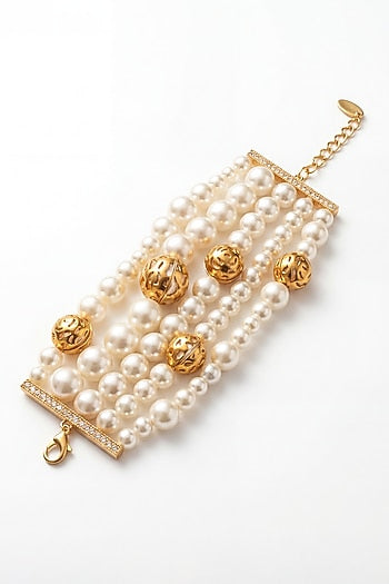 Gold Plated Pearl Bracelet