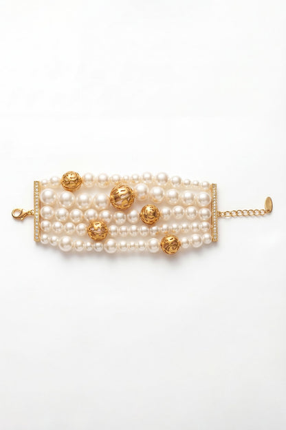 Gold Plated Pearl Bracelet