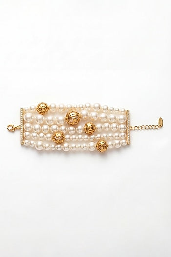 Gold Plated Pearl Bracelet