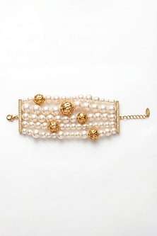 Gold Plated Pearl Bracelet