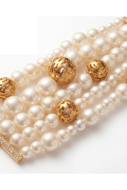 Gold Plated Pearl Bracelet