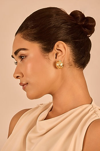 Gold Plated Floral Stud Earrings