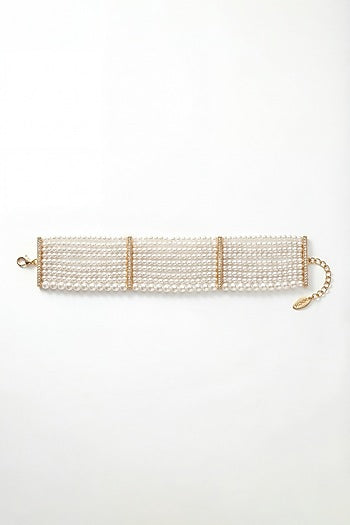 Gold Plated Pearl Statement Choker Necklace
