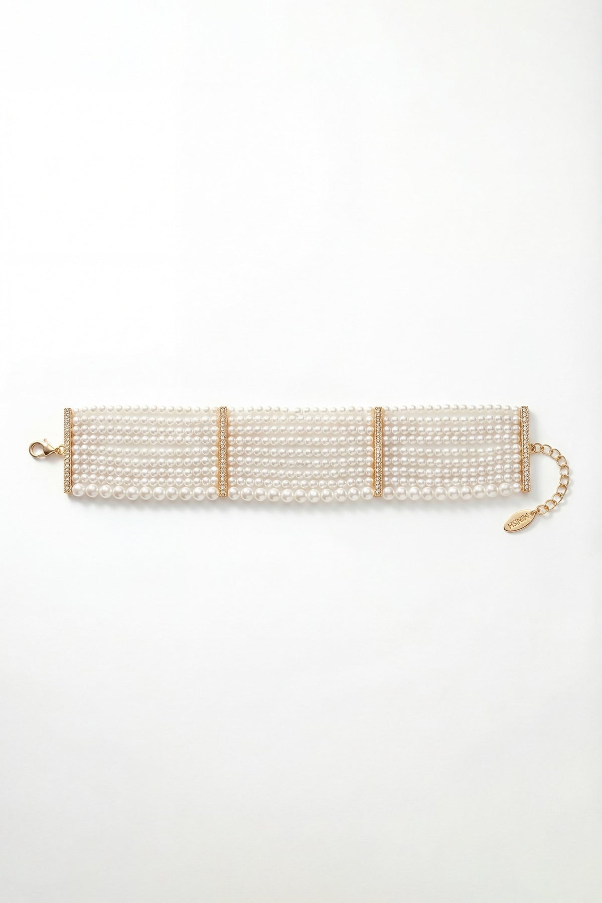 Gold Plated Pearl Statement Choker Necklace