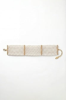 Gold Plated Pearl Statement Choker Necklace