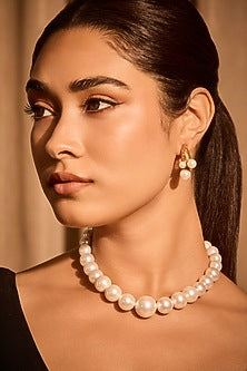 Gold Plated Pearl Choker Necklace