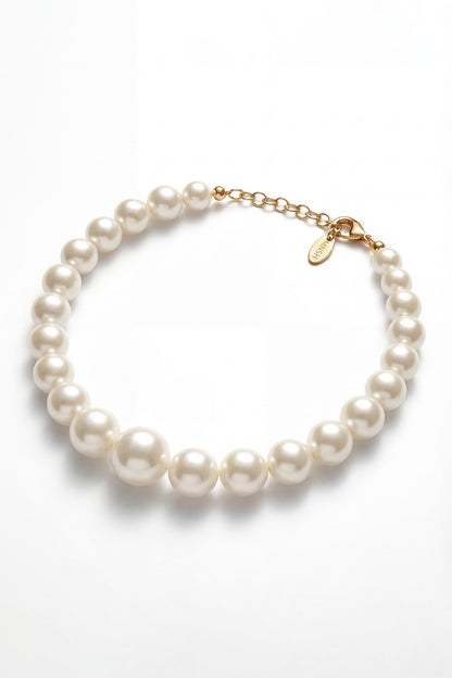 Gold Plated Pearl Choker Necklace