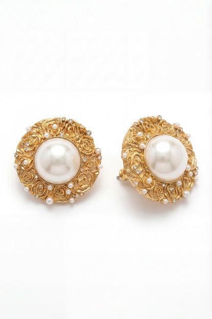 Gold Plated Pearl Stud Earrings