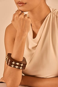 Brown Kundan Polki Bangle